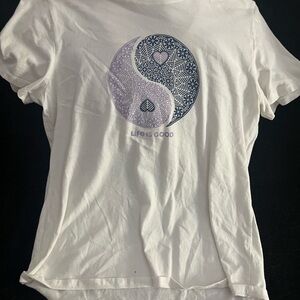 Life Is Good White Yin & Yang Tee
